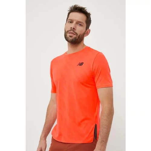New Balance Kratka majica za tek Q Speed oranžna barva