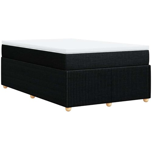  Krevet s oprugama i madracem crni 120 x 200cm od tkanine Slike