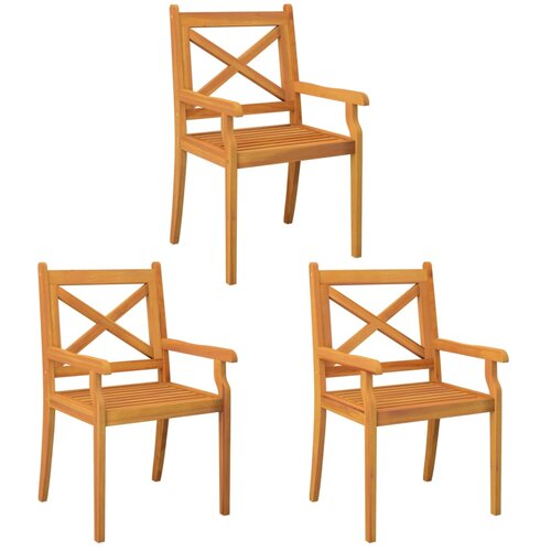 Maison Chic Zunanji Jedilni stoli - Vzorci stoli 3 kosi trden akacijev les A2087, (22030575) Slike