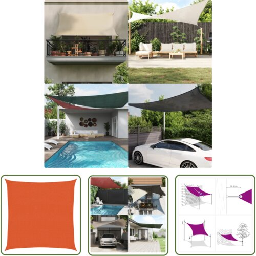  The Living Store Senčno jadro 160 g/m² oranžno 3,6x3,6 m HDPE - Senčno Jadro, (21742879) Cene