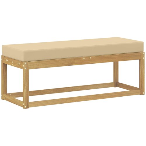 VidaXL Zunanji stolček klop Bela 115 x 43 x 45 cm Masiven les akacije, (5000271288) Slike