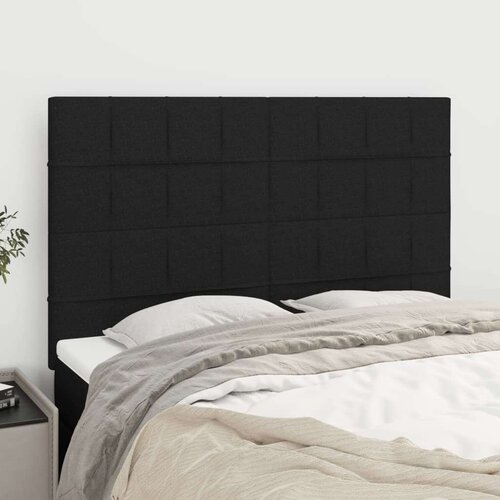  Posteljno vzglavje 4 kosa črn 72x5x78/88 cm blago, (20935930) Slike