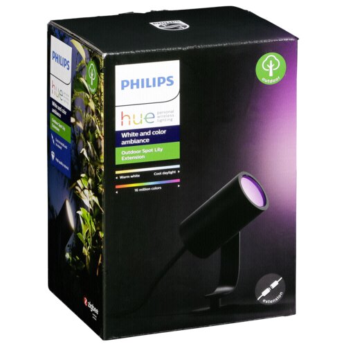 Philips Hue Lily LED 1lmp. Spot Extension black - vrtna svjetiljka Cijene
