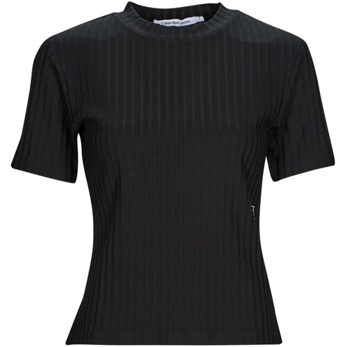 Calvin Klein Jeans Majice s kratkimi rokavi RIB SHORT SLEEVE TEE Črna Slike
