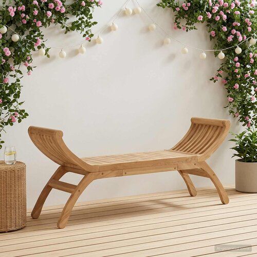  Vrtna klupa 2 -Seater 126 cm Čvrsto teak drvo Prirodna Cene