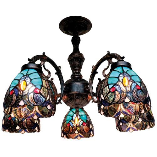 Brilagi Tiffany vitražni plafonski luster CORAL 5xE27/60W/230V prečnik 60 cm Cene