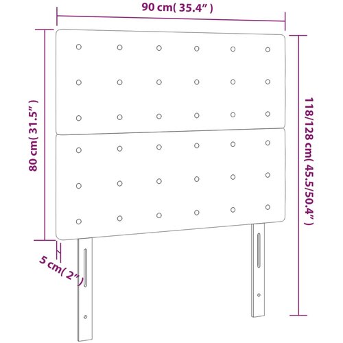  LED uzglavlje bijelo 90x5x118/128 cm od umjetne kože Slike