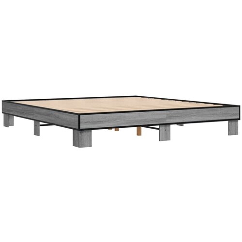 VidaXL Posteljni okvir siva sonoma 180x200 cm inž. les in kovina, (21152036) Slike
