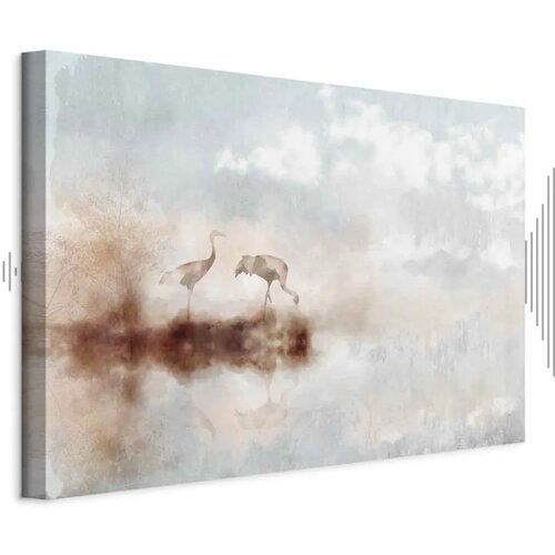  Slika - Cranes in the Morning (1 Part) Wide 90x60 Akustična Cijene