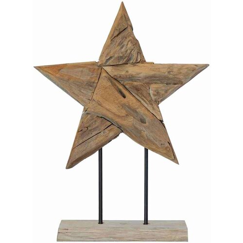 VidaXL Božićna zvijezda Smeđa 45 x 5 x 60 cm Čvrsto teak drvo Slike