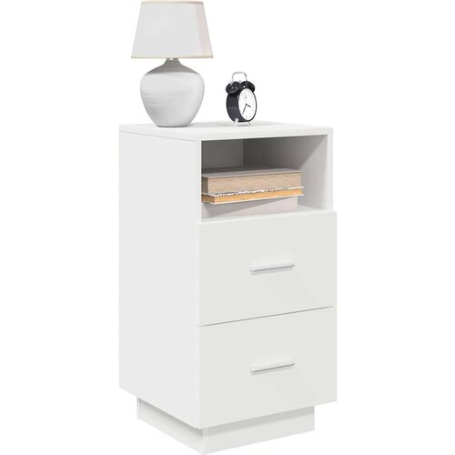vidaXL Noćni ormarić s 2 ladice bijeli 36x36x68 cm Cijene