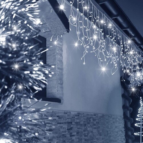 Springos Svjetlosna Zavjesa Hladno Bijela 300 LED Slike
