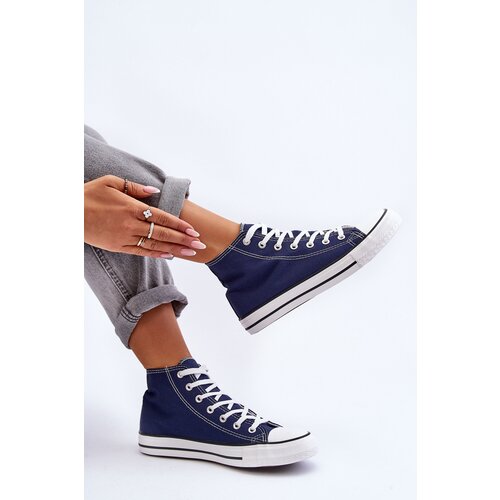 Boto Women's Classic High Top Sneakers Navy Remos Cene
