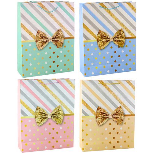  Large Gift Bag With Bow Gold Decorations 55 x 43 x 15cm Cijene