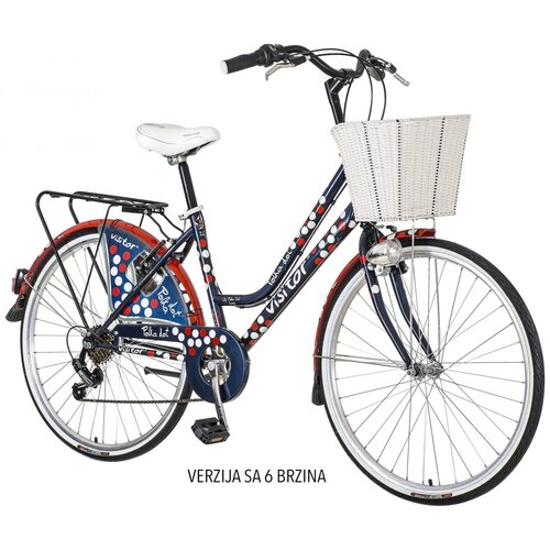 Visitor FAM263S6 26X1/3/8/17" polka dot plav crven beli - gradski bicikli Cene