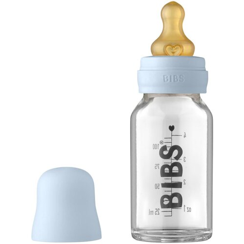 Bibs Baby Glass Bottle 110 ml bočica za bebe Baby Blue 110 ml Slike