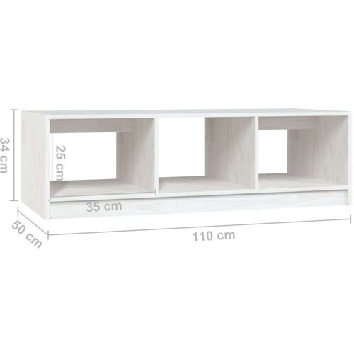 vidaXL stolić za kavu bijeli 110 x 50 x 34 cm od masivne borovine Cene