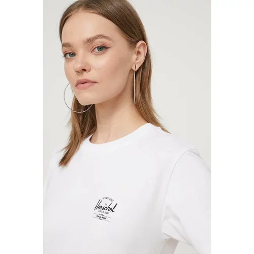 Herschel Pamučna majica za žene, boja: bijela