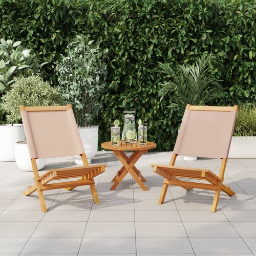 Maison Chic Vrtni Stoli - Stol za vrt 2 kosa taupe trden akacijev les in blago JS524, (21879052) Slike