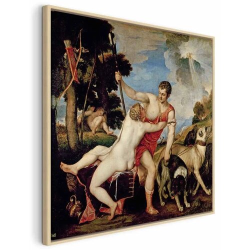  Slika - Titian – Venus and Adonis 80x80 U prirodnom drvenom okviru Cene