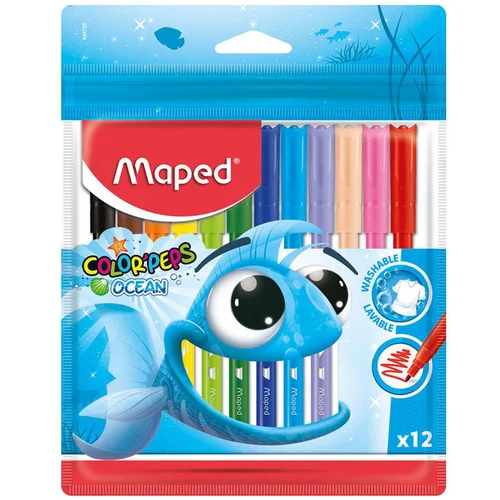 Maped Flomastri Ocean, PVC, 12 kosov