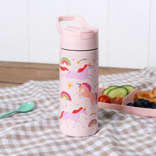 Rex London Svetlo rožnata otro&amp;scaron;ka steklenička za vodo iz nerjavečega jekla 500 ml Unicorn &amp;ndash; Slike