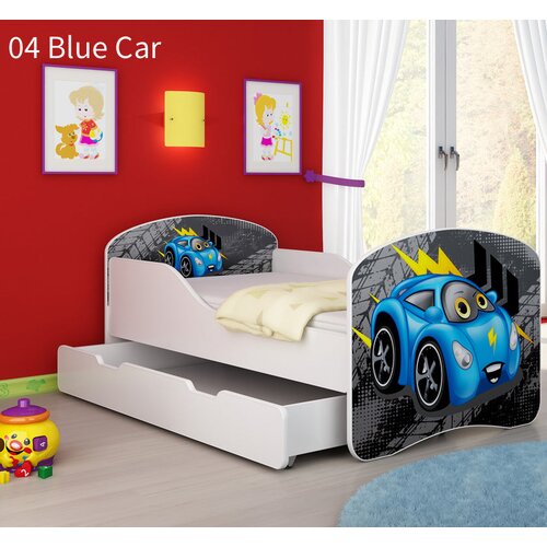  Dječji krevet ACMA s motivom + ladica 140x70 cm 04 Blue Car Cene
