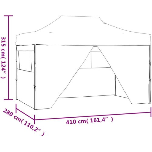 VidaXL profesionalni sklopivi &amp;scaron;ator za zabave 3 x 4 m čelični plavi Slike
