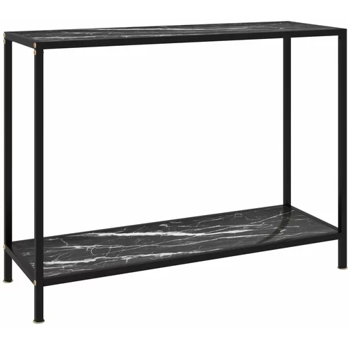  Konzolni stol crni 100 x 35 x 75 cm od kaljenog stakla