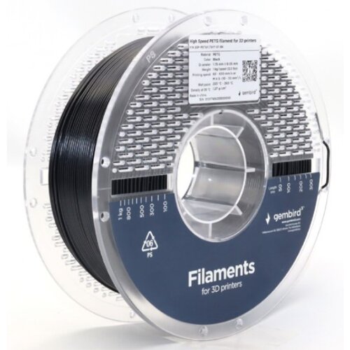 Gembird 3DP-PETG1.75HY-01-BK PETG filament velike brzine za 3Dštampač 1.75mm, kotur 1KG BLACK Cene