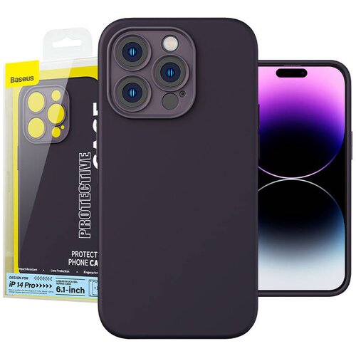 Baseus Liquid Silica Gel Case za iPhone 14 Pro (Elderberry)+ kaljeno steklo + komplet za čiščenje, (20605202) Cene