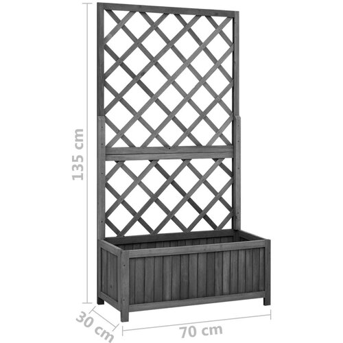VidaXL vrtna sadilica s re&amp;scaron;etkom crna 70x30x135 cm od masivne jelovine Slike