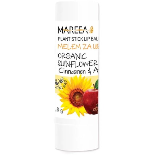 Mareea Melem za usne sa organskim uljem suncokreta, cimeta i jabuke, 4.8 g Slike