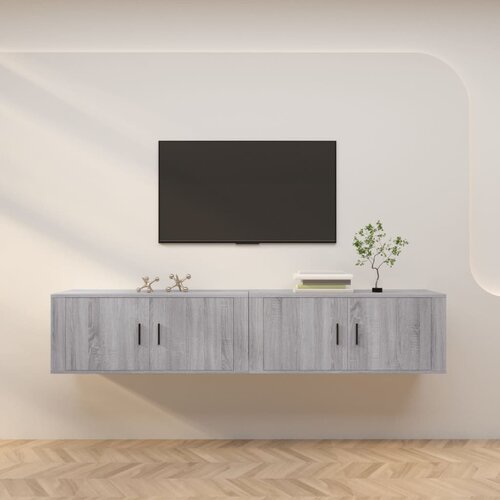 vidaXL Stenska TV omarica 2 kosa siva sonoma 100x34,5x40 cm Cene