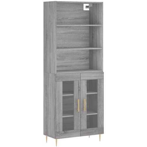 Maison Chic Visoka Komoda - Predalnik siva sonoma 69,5x34x180 cm inženirski les, (21722151) Slike
