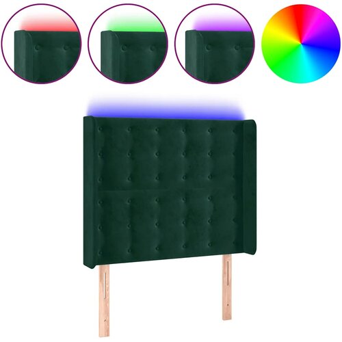  LED uzglavlje tamnozeleno 83x16x118/128 cm bar&amp;scaron;unasto Slike