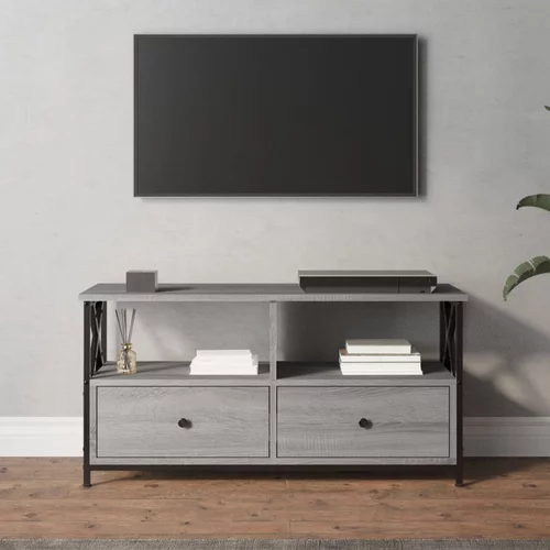 TV ormarić siva boja hrasta 90 x 33 x 45 cm od drva i željeza