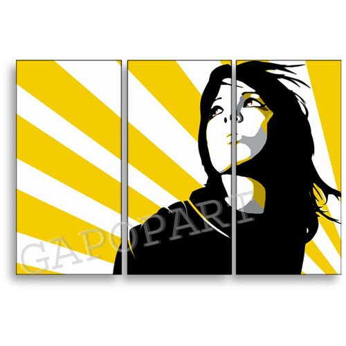 Ručno slikane slike na platnu pop art woman in sun Slike