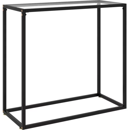  Konzolna mizica prozorna 80x35x75 cm kaljeno steklo