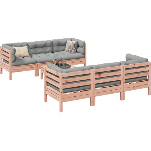VidaXL 7-dijelni set vrtnih sofa s jastucima masivno drvo duglazije Slike