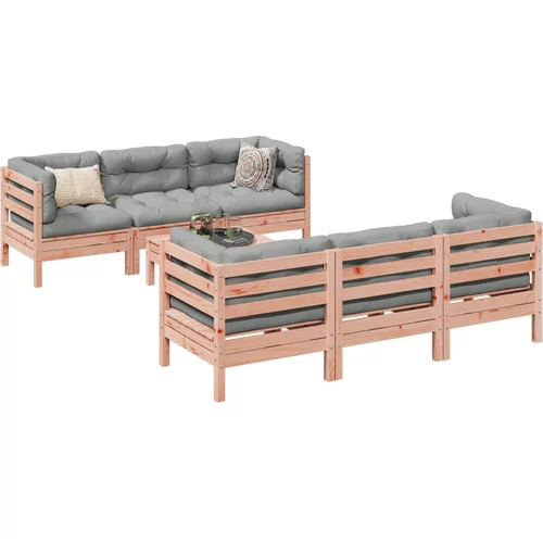 vidaXL 7-dijelni set vrtnih sofa s jastucima masivno drvo duglazije
