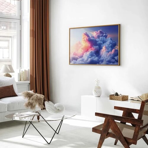  Plakat Clouds Like Painted: Artistic Dawn Brushes Painting the Sky 42x29.7 Zlatni okvir Slike
