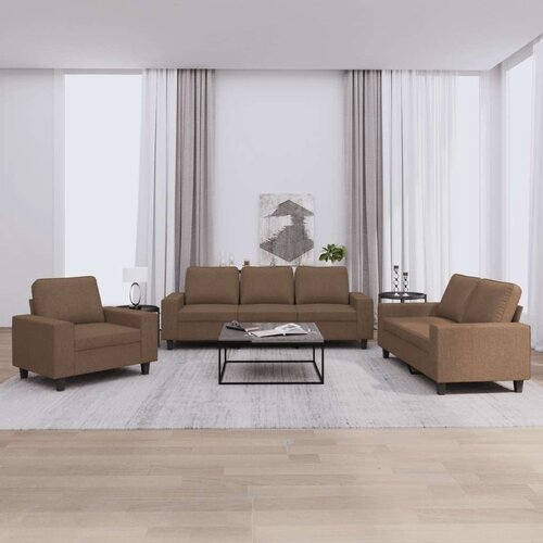  3-dijelni set sofa smeđi od tkanine Cijene
