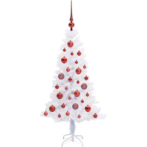  Umjetno božićno drvce s stalakom Bijelo 120 cm PVC i čelik Slike