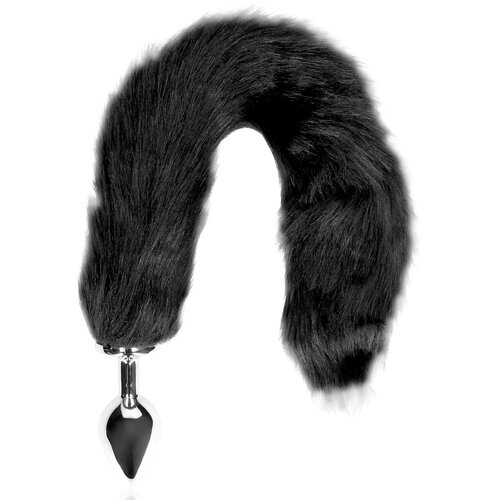 Ouch Fox Tail with Metal Butt Plug Black Cene