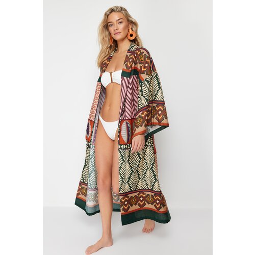 Trendyol Ethnic Patterned Midi Woven 100% Cotton Kimono&Kaftan Cene