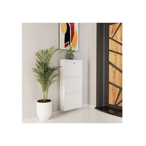 Hanah home ormar za cipele locking 3 piece metal white Slike