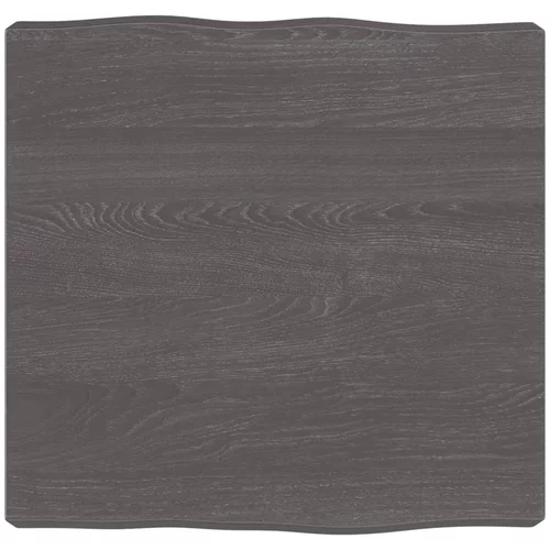vidaXL Mizna plošča temno siva 40x40x6 cm obdelana trdna hrastovina