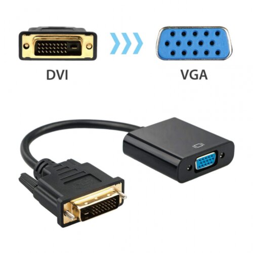 JWD Adapter DVI (24+1) na VGA Z crni -HV13 Slike