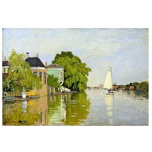 Fedkolor Reprodukcija slike Claude Monet - Houses on the Achterzaan, 90 x 60 cm